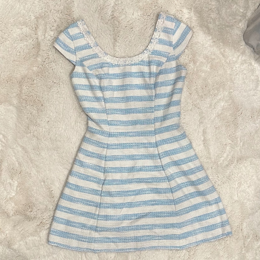 Lilly Pulitzer Tweed Sky Blue Dress Size 6 P READ*